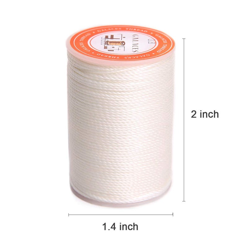 FANDOL Waxed Polyester Cord Wax-Coated Strings Waterproof Round Wax Coated Thread for Braided Bracelets DIY Accessories or Leather Sewing (White) - Image 2